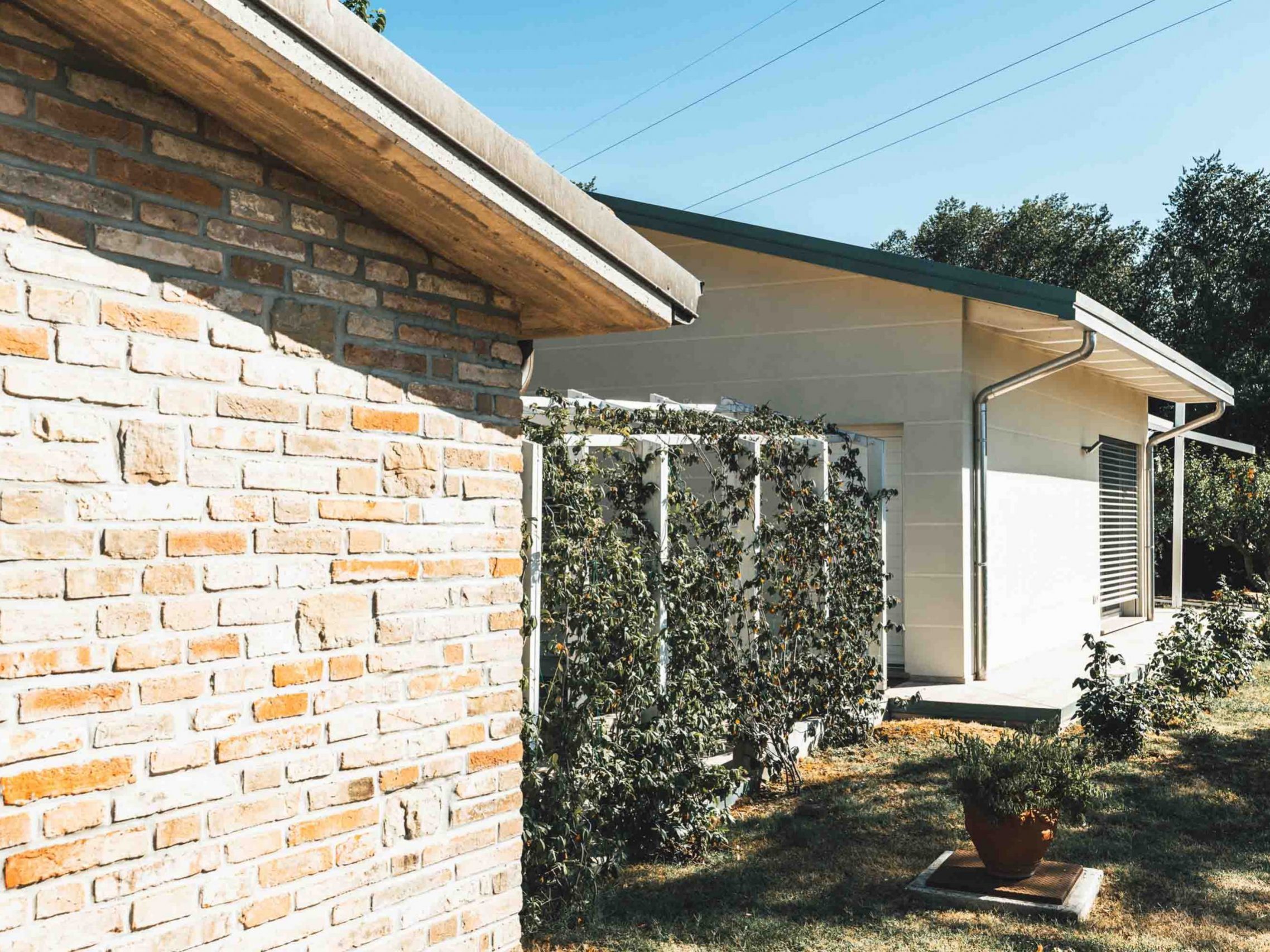 Wooden Houses_Dependance_Struttura in legno dall’aspetto contemporaneo affiancata a un edificio in mattoni preesistente