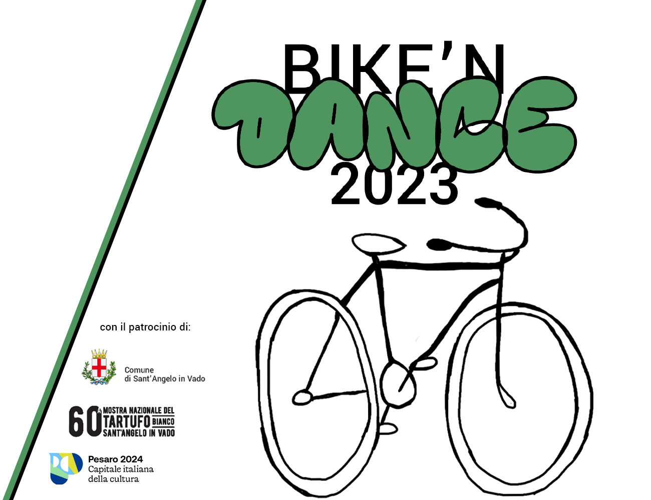 BIKE'n DANCE è una parata della mobilità sostenibile promossa da Wooden Houses e patrocinata dal Comune di Sant'Angelo in Vado e da Pesaro Capitale della Cultura 2024