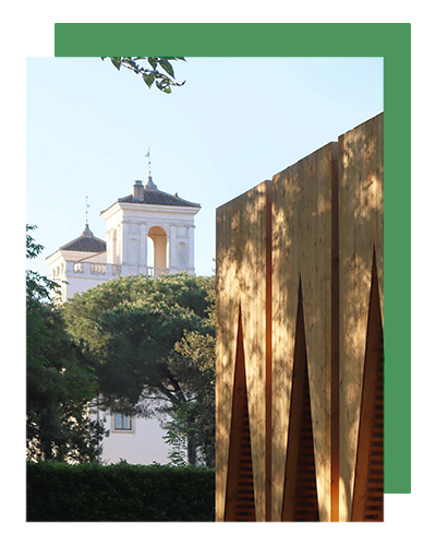Wooden-Houses-x-Atelier-Poem_Festival-des-cabanes-Villa-Medici-Roma_Copyright-Atelier-Poem-fondo-verde